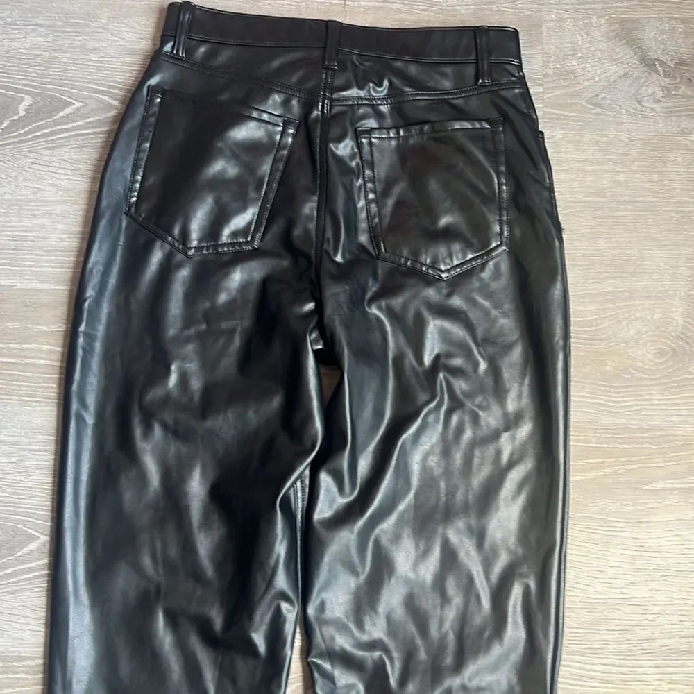 Abercrombie & Fitch The Ankle Straight Ultra High Rise vegan leather - Picture 11 of 12